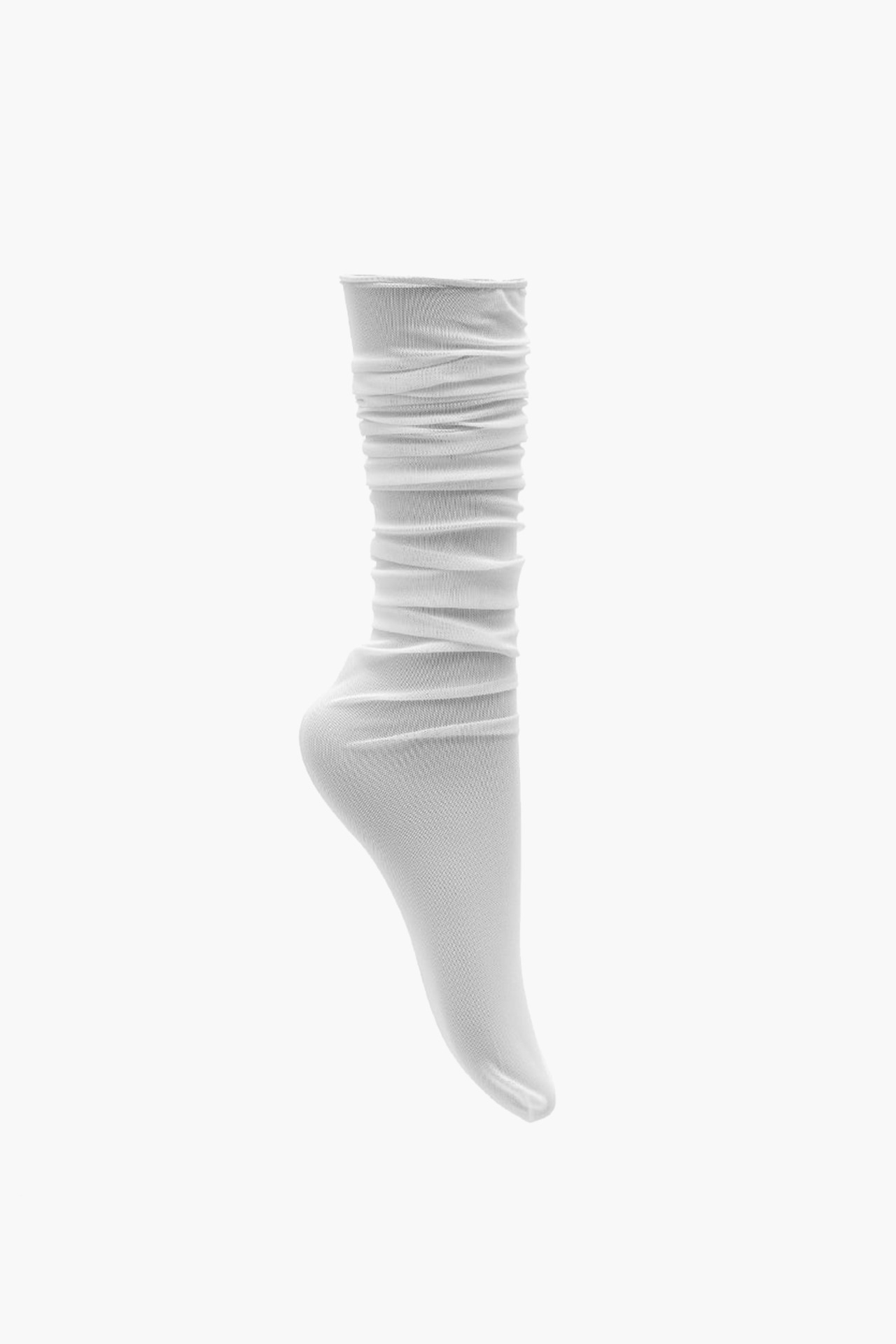 Sheer loose fit knee-socks (WHITE) [5th restock]